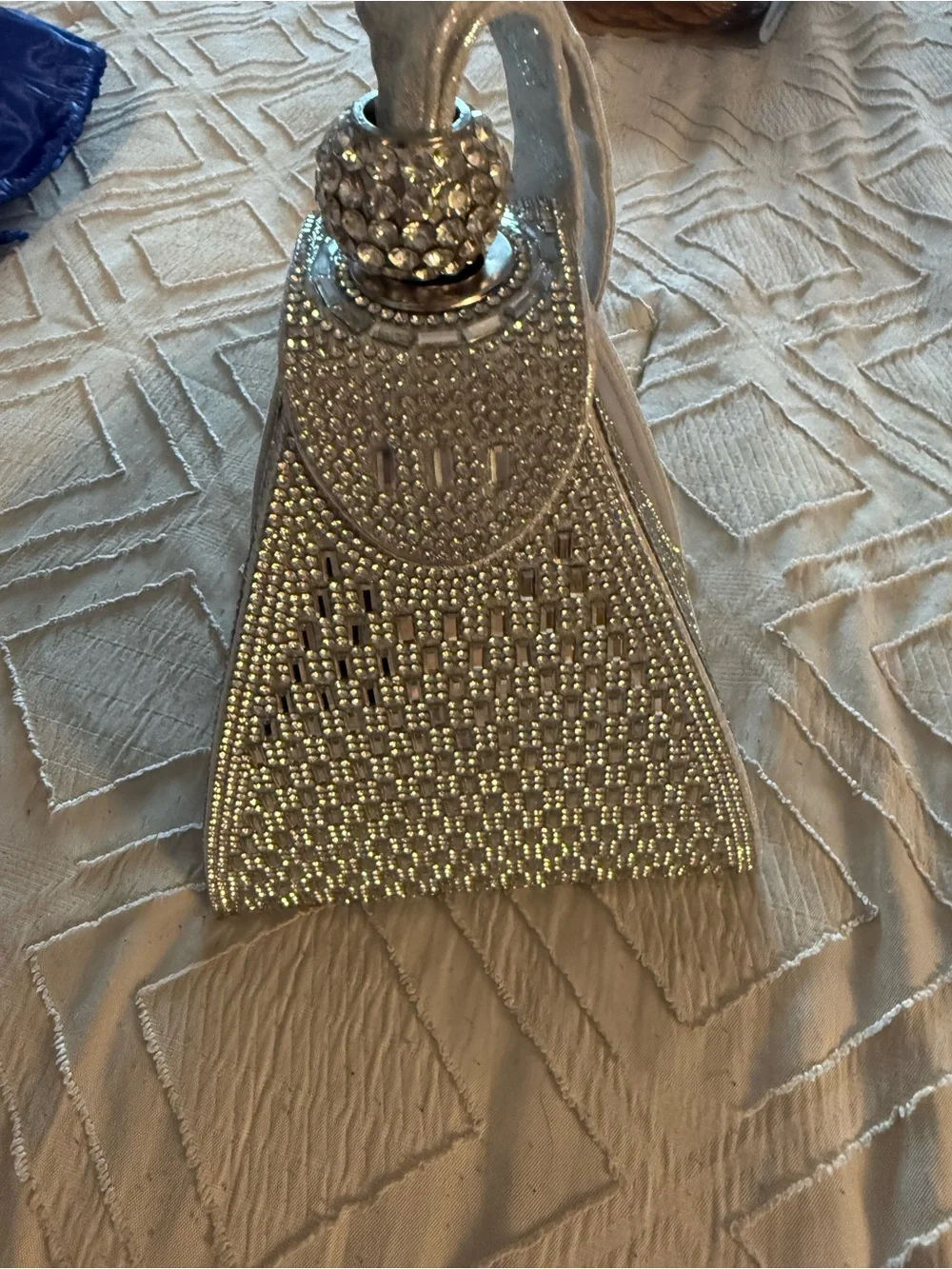 Silver Crystal Pyramid Evening Bag